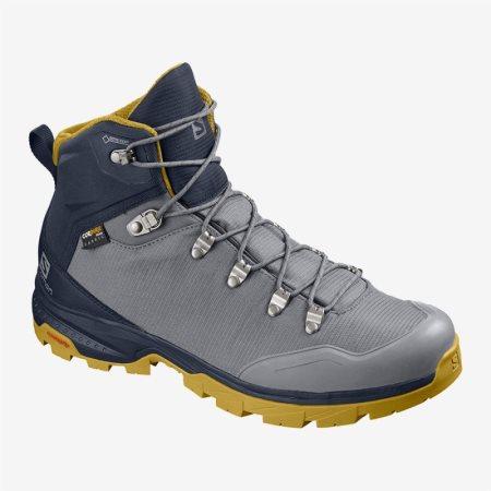 Salomon OUTback 500 GTX Mens Hiking Boots Grey/Navy UK GXIZ